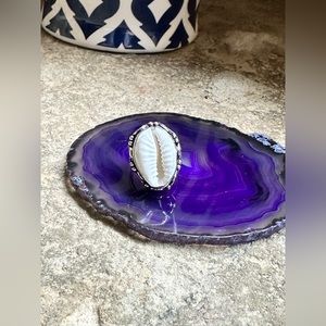 Silver White Sea Shell Ring